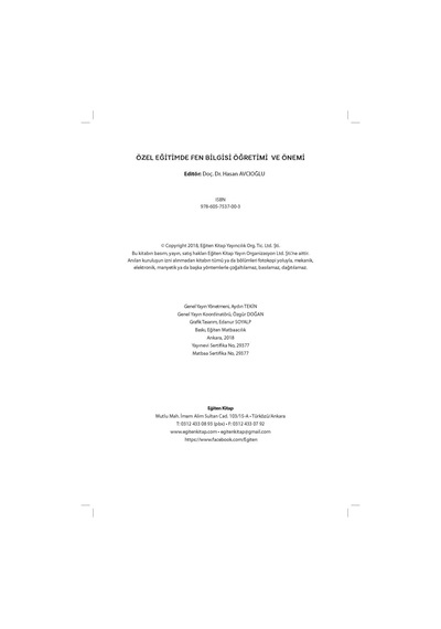 Özel Eğitimde Fen ve Sosyal Bilgiler Eğitimi- Eğiten Kitap
