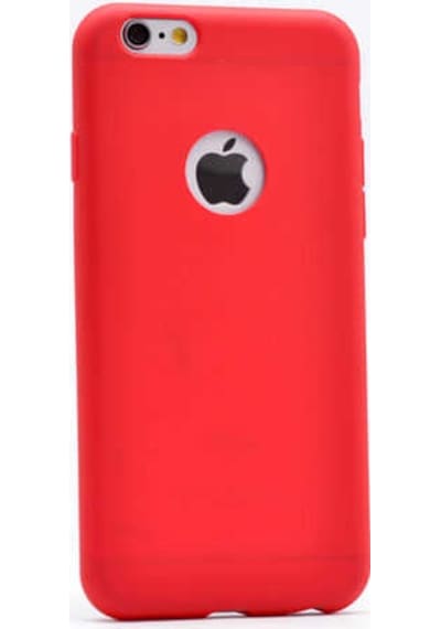 Noktaks - Apple Uyumlu iPhone 6 Plus - 6s Plus - Kılıf Mat Soft Esnek Premier Silikon Kapak - T1640 - Kırmızı Kırmızı