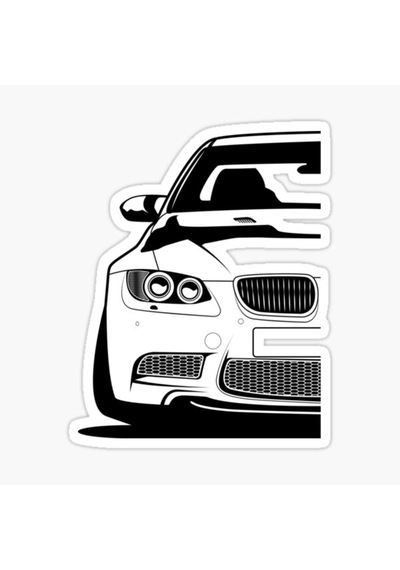 E90 E92 Ön Kısım Resmi Cam Sticker Yapıştırma 16Cm 2 Adet