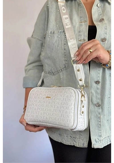 Just Polo Kadın Günlük Kullanıma Uygun Su Geçirmez Lüks Ve Şık Omuz Çantası Shoulder Bag Beyaz