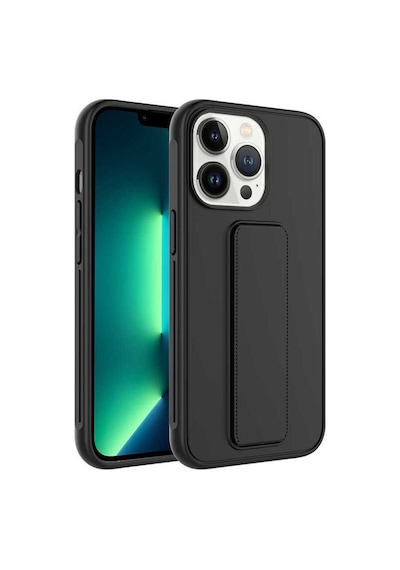 Apple Uyumlu iPhone 14 Pro Max Kılıf Zore Qstand Kapak Siyah