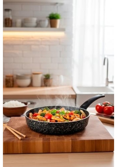Carolin 2 Parça Grill Tava Seti Siyah 26 Cm -28 Cm Açık Gri