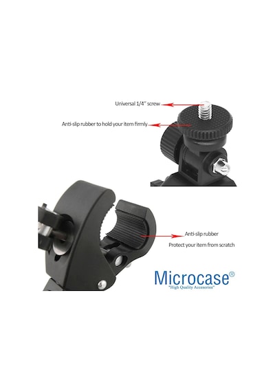Microcase Aksiyon Kameralar Klipsli Bisiklet Gidon Tutucu Al2705