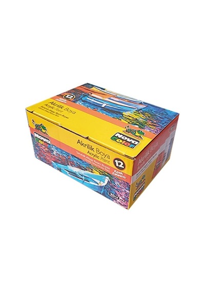Akrilik Boya 12 Renk 30 ML 1 Paket Akrilik Boya Seti 12'li Ahşap Tuval Taş Ağaç Boyamalar İçin İdea Boyama Seti