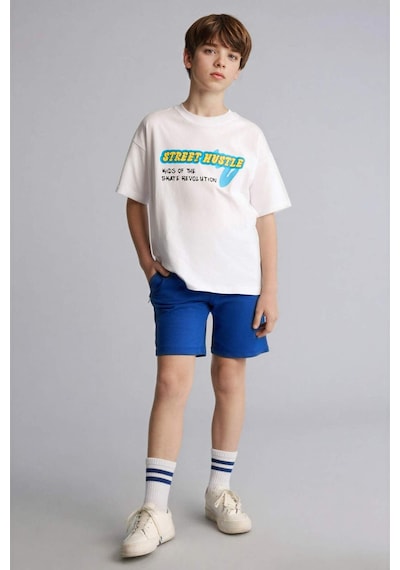 Defacto Oversıze Sweatshirt Kumaşı Şort Erkek Çocuk H2027a826smbe52 Mavi-be52 Defacto Oversıze Sweatshirt Kumaşı Şort Erkek Çocuk H2027a826smbe52 Mavi-be52