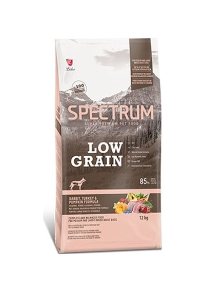 Spectrum Düşük Tahıllı Tavşanlı Hindili Balkabaklı Orta Büyük Irk Yetişkin Köpek Maması 12 KG