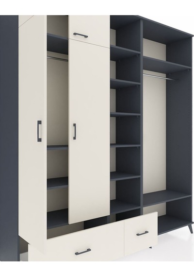 Hyperion Dolap 12 Raflı 2 Çekmeceli 2 Askılı 220x44x243 Antrasit-aytaşı/aytaşı Aytası/aytası Hyperion Dolap 12 Raflı 2 Çekmeceli 2 Askılı 220x44x243 Antrasit-aytaşı/aytaşı Aytası/aytası