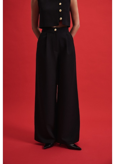 Sateen Lucy Pantolon - Siyah-136953 siyah