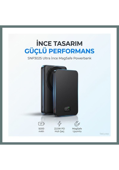 Bezos 3020 Magsafe Powerbank 5000mah Slim 22.5w Hızlı Şarj Led Ekran İnce Powerbank Şarj Cihazı Ventra Çok Renkli