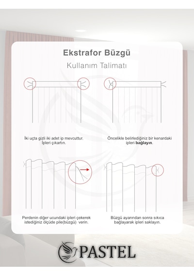 Kadife Dokulu Antik Pirinç Ada Fon Perde Ekstrafor Büzgülü Antik Pirinç