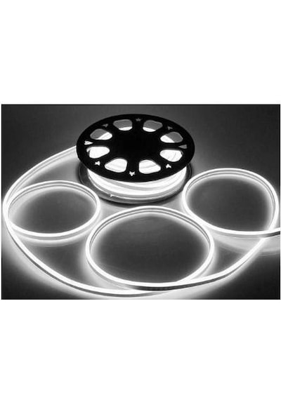 2 Metre Neon Beyaz 220 V Esnek Hortum Şerit Led Işık+ 1 Güç Fişi