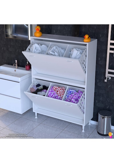 Eliusta Veluna 100 Cm Kirli Çamaşır Sepetli Dolap Banyo Dolabı Beyaz 100x138x32,5 Cm 6 Sepetli Dolap Beyaz Eliusta Veluna 100 Cm Kirli Çamaşır Sepetli Dolap Banyo Dolabı Beyaz 100x138x32,5 Cm 6 Sepetli Dolap Beyaz