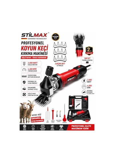 Stilmax Stkk5035 Koyun Keçi Kırkma Makinesi 3000w 4200 Rpm Büyükbaş Küçükbaş Hayvan Kırpma Seti