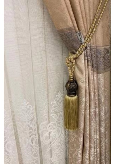 Nivemeshome Melisa Pano Fon Perde Gold 1/3 Sık Pileli Perde Apm 50x260
