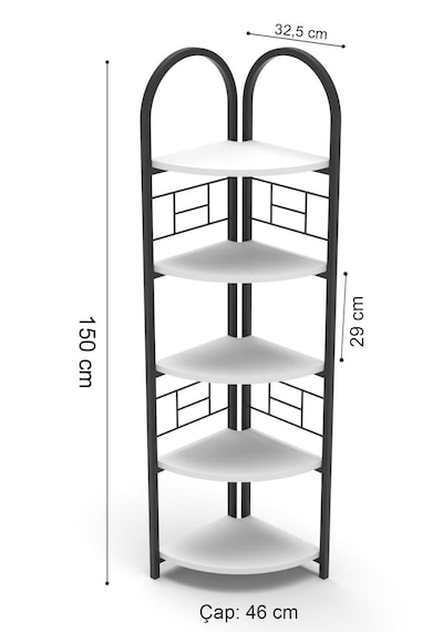 Reyo Falez 5 Raflı Metal Köşe Kitaplık Dekoratif Aksesuar Rafı Çiçeklik Salon Dekoratif Çok Amaçlı Raf Kahverengi Reyo Falez 5 Raflı Metal Köşe Kitaplık Dekoratif Aksesuar Rafı Çiçeklik Salon Dekoratif Çok Amaçlı Raf Kahverengi