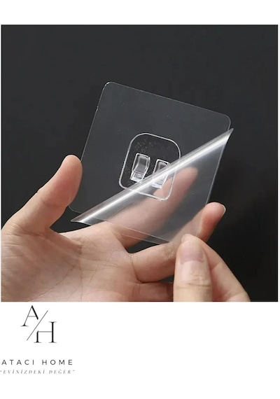 Atacı 8 Adet Çok Güçlü Sihirli Yapışkan, Yedek Sticker 8'li, Yeniden Kullanılabilir Güçlü Yapışkan Şeffaf