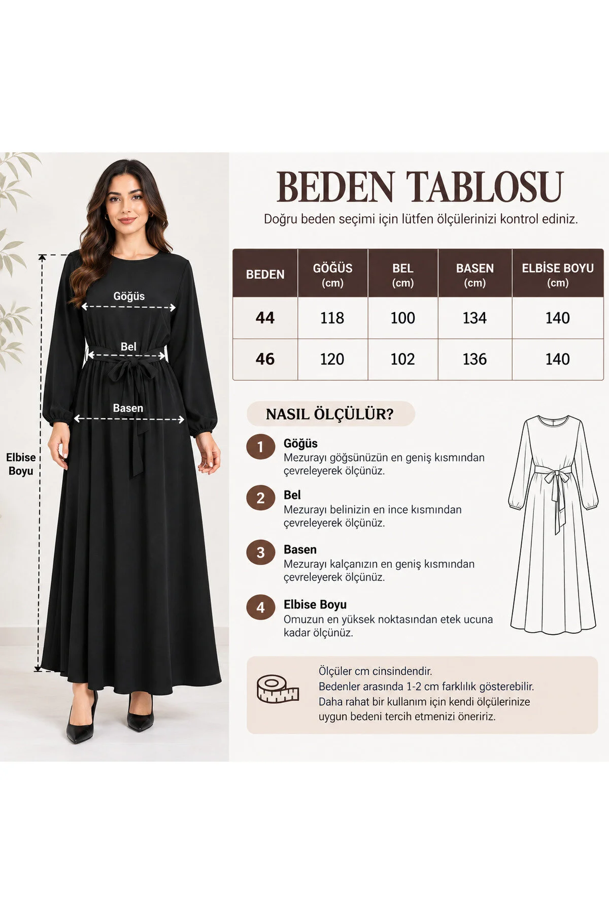 Neco Giyim Kadın Kuşaklı Uzun Elbise Beli Lastikli Uzun Kollu Elbise Mavi
