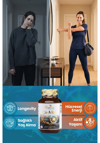 Kiperin Ca-AKG | 1000 mg | Mitokondri ve Hücresel Destek | 60 Kapsül