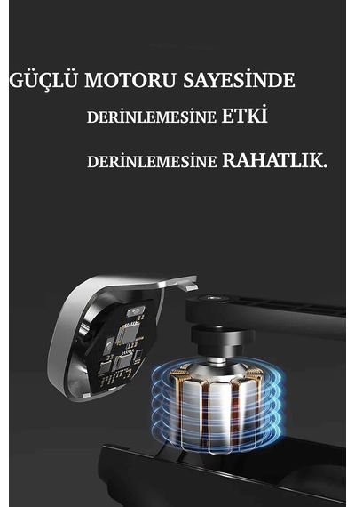 Mini Profesyonel Şarjlı Masaj Aleti 4 Başlıklı Kh - 800 4741 Açık Mavi