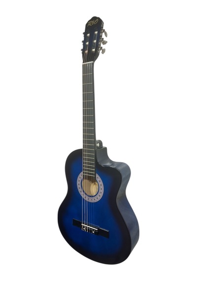 Kesik Kasa Mavi Klasik Gitar 4/4 Tam Boy Kılıf Pena Sticker