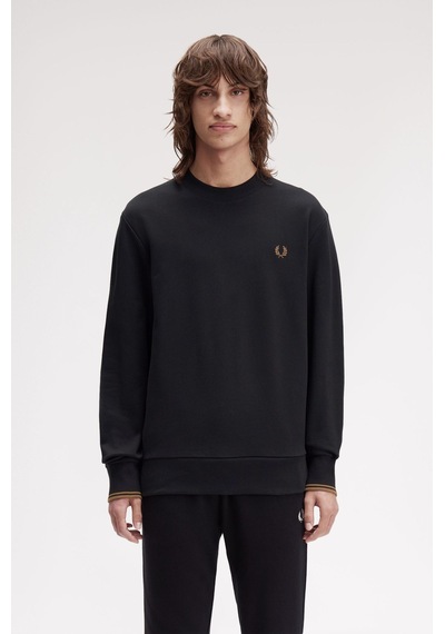 Fred Perry M7535 Crew Neck Erkek Sweatshirt Siyah