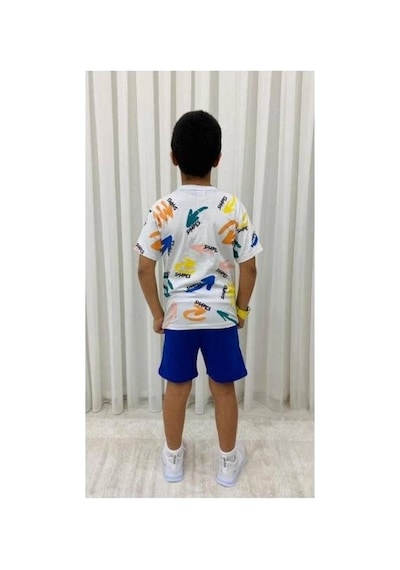 Mnk Baby & Kids Erkek Çocuk Baskılı Şortlu Yazlık Takım M00710 Lacivert