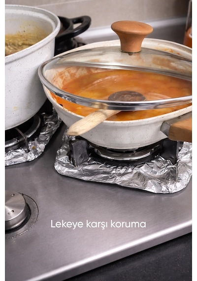 Ocak Üstü Koruyucu Folyo Isıya Dayanıklı Izgara Koruyucu Leke Önleyici Panel 23 x 23 CM