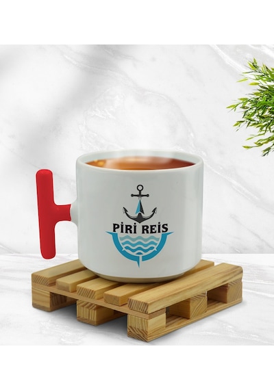 Bk Gift Kişiye Özel Tekne Marin Ve Denizcilik Tasarımlı Kırmızı T Kulplu Middle Kupa-7, Arkadaşa Hediye Kobitmeyencom33404 Bk Gift