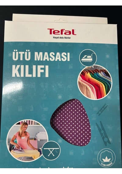 Tefal Ütü Masası Kılıfı Bezi Örtüsü Keçeli %100 Pamuk Yüksek Buhar Geçirgenliği 140x52 Cm Dayanıklı Kumaş Renkli