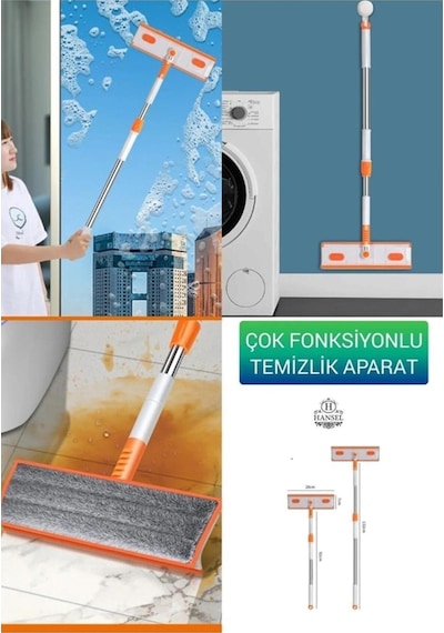 Cam Araba Silme Oynar Başlıklı Çift Taraflı Temizleme Aparatı
