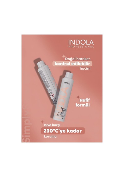 Indola Texture Spray Yapışmayan Formüllü Isı Korumalı Saç Spreyi 300 Ml