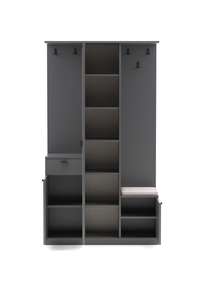 Harmony Partmanto Vestiyer Ayakkabılık 106x190x39 Cm - Modern Tasarım Antrasit Harmony Partmanto Vestiyer Ayakkabılık 106x190x39 Cm - Modern Tasarım Antrasit