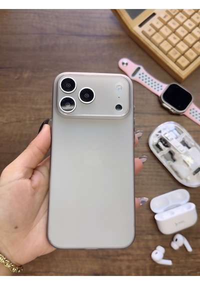 Apple iPhone 17 Pro Max Uyumlu Süper İnce Mat Ultra Thin Silikon Kılıf Gri