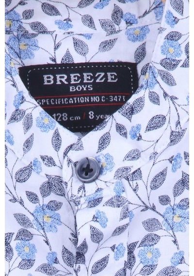 Breeze Erkek Çocuk Gömlek Çiçek Desenli Beyaz (8-14 Yaş) (546543190)