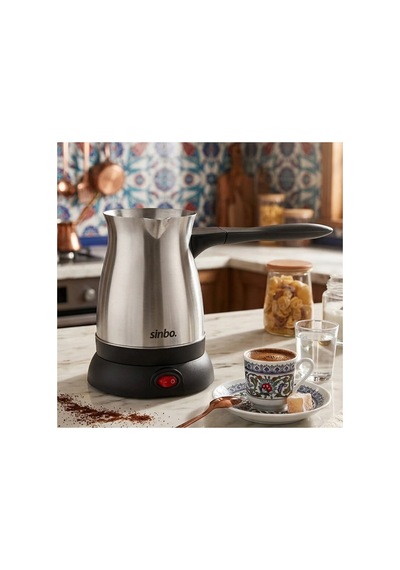 Çelik Elektrikli Cezve Türk Kahve Makinesi - 6fincan 500ml 360 Kablosuz Kullanım Katlanır Kulp Scm- Çok Renkli