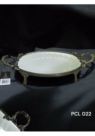Royking Elegance Oval Sunum Tabak Antique 41 Cm Pcl 022