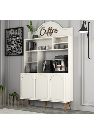 Lyon Kahve Köşesi 120cm - Krem / Ceviz