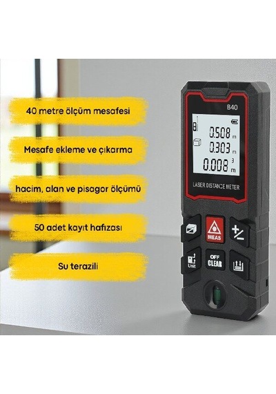 B40 Temel Seviye 40m Lazer Mesafe Ölçer