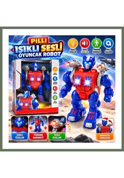 Bezos Dmn6018 Kutuda Pilli Sesli Işıklı Oyuncak Robot Bezos1