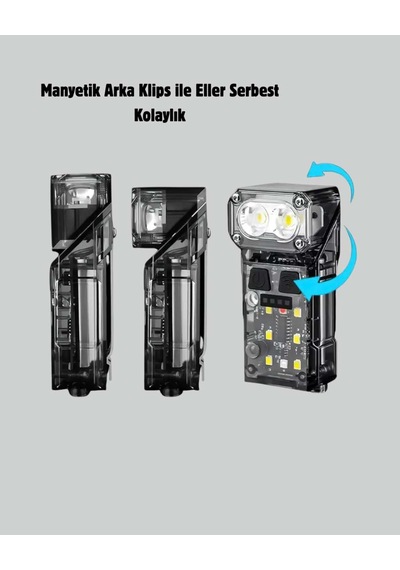 Şarj Edilebilir Sensörlü Led Kafa Feneri Manyetik 1200 Mah