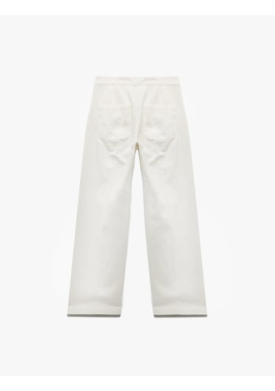 Koton Yüksek Bel Pamuklu Rahat Kalıp Düğme Detaylı Geniş Paça Pantolon - Wide Leg Jean Beyaz 5sal40046mw Beyaz Koton Yüksek Bel Pamuklu Rahat Kalıp Düğme Detaylı Geniş Paça Pantolon - Wide Leg Jean Beyaz 5sal40046mw Beyaz