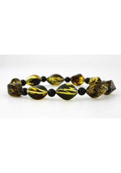Kehribar Bileklik Özel Tasarım Ambergold Blk23-37 Çok Renkli