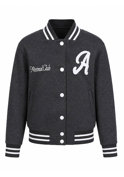 Trender Düğmeli A Baskı 3 İp Kolej Füme Erkek Çocuk Sweatshirt 8088