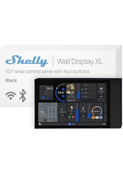Shelly Wall Display Xl Akıllı Ev Kontrol Paneli Siyah
