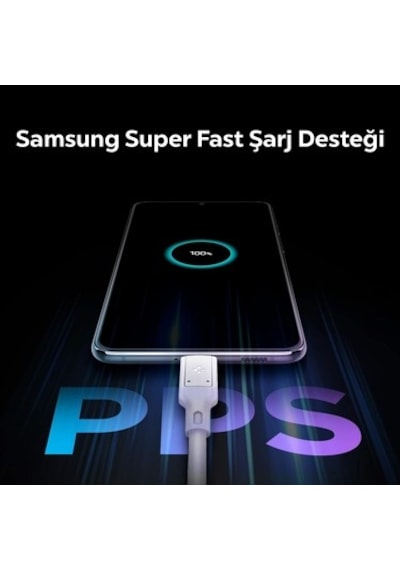 Spigen 45w Usb-c Hızlı Şarj Aleti + Örgü Kablo Pps 2.0 Super Hızlı Şarj Gan Pro Isı Düşürücü Güç