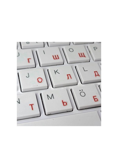 Premium Şeffaf 3d Rusça Klavye Stickerları Etiketleri, Suya Dayanıklı, Kolay Uygulama, Kırmızı Harf Diğer
