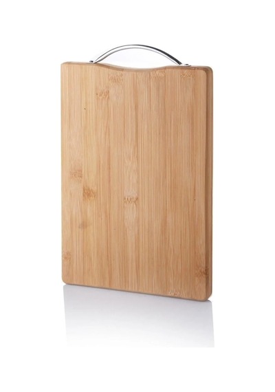 Metal Tutacaklı Lüx Bambu Kesme Tahtası 30cm X20cmx1.8cm Royaleks-67458 Renkli