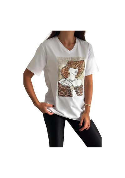 Cassime Kadın Beyaz Büyük Beden Şapkalı Kadın Pul Payet İşlemeli %100 Pamuk Tişört Xl-2xl-3xl Cassime Kadın Beyaz Büyük Beden Şapkalı Kadın Pul Payet İşlemeli %100 Pamuk Tişört Xl-2xl-3xl