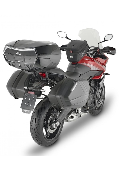 Gıvı V58nntb Motosiklet Arka Çanta Gri Reflektörlü Siyah