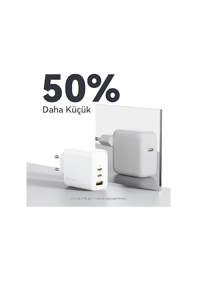 Voltme V2024v1 Revo 67w Cca Gan Şarj Cihazı Beyaz
